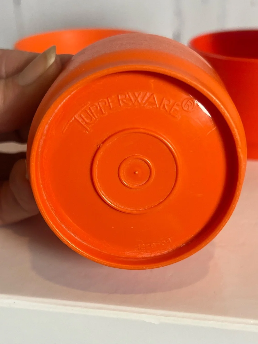 Vintage Tupperware 1229 Orange Snack Cups 4oz - Lot of 5 Replacement Bowls